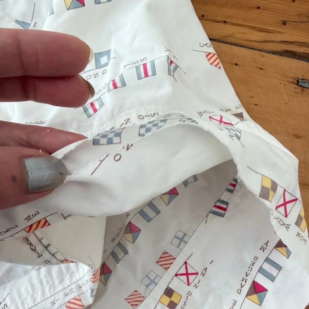 L.L. Bean Twin Sheet Set Nautical Signal Flags Vintage Coastal Rare Print READ